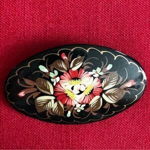 Vintage Russian Hand-painted Brooch
